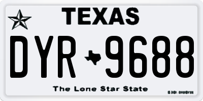 TX license plate DYR9688