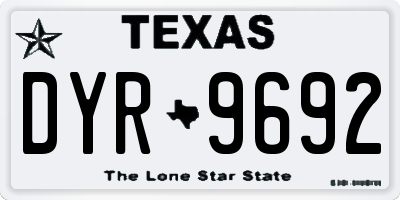 TX license plate DYR9692