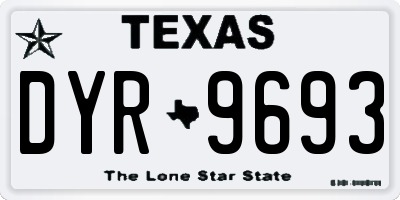 TX license plate DYR9693
