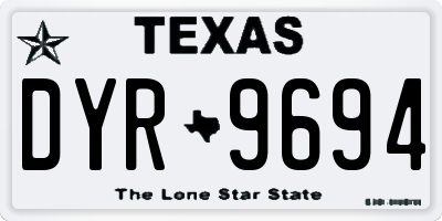 TX license plate DYR9694