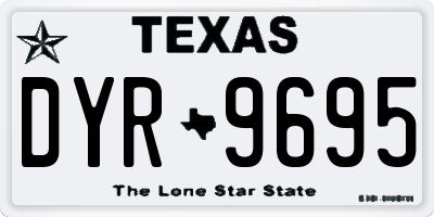 TX license plate DYR9695