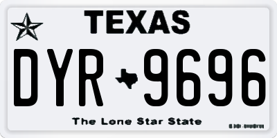 TX license plate DYR9696