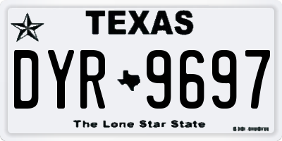 TX license plate DYR9697