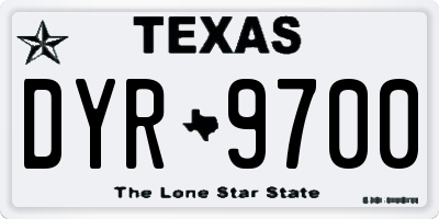 TX license plate DYR9700