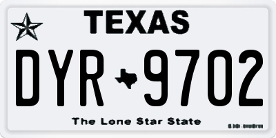 TX license plate DYR9702