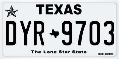 TX license plate DYR9703