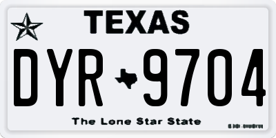 TX license plate DYR9704