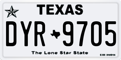 TX license plate DYR9705