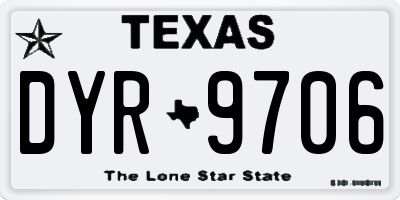 TX license plate DYR9706