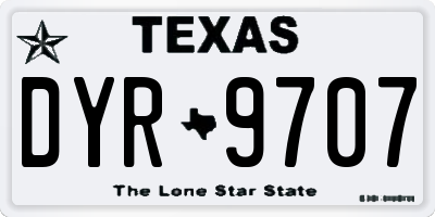 TX license plate DYR9707
