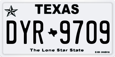 TX license plate DYR9709