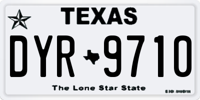 TX license plate DYR9710