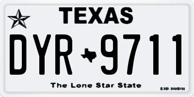 TX license plate DYR9711