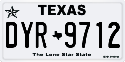TX license plate DYR9712
