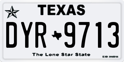 TX license plate DYR9713