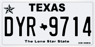 TX license plate DYR9714
