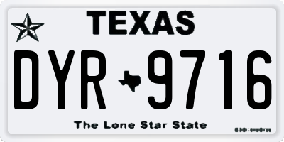 TX license plate DYR9716
