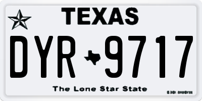 TX license plate DYR9717