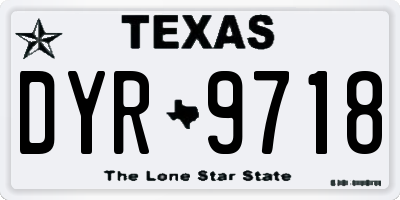 TX license plate DYR9718