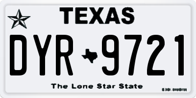 TX license plate DYR9721