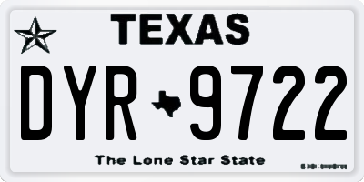 TX license plate DYR9722