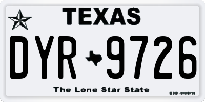 TX license plate DYR9726