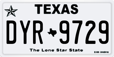 TX license plate DYR9729