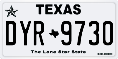 TX license plate DYR9730