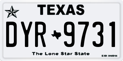 TX license plate DYR9731