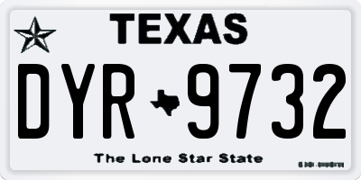 TX license plate DYR9732