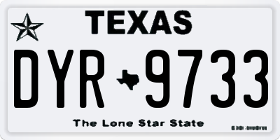 TX license plate DYR9733