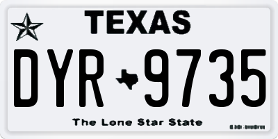TX license plate DYR9735