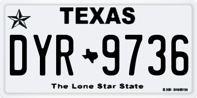 TX license plate DYR9736