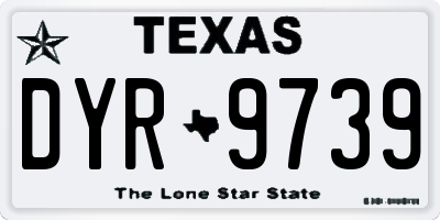 TX license plate DYR9739