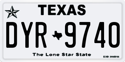 TX license plate DYR9740