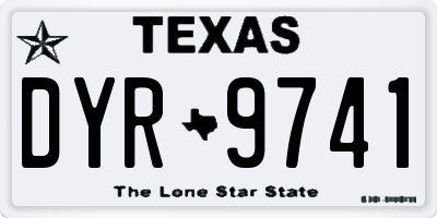 TX license plate DYR9741