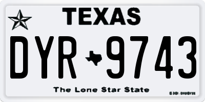 TX license plate DYR9743