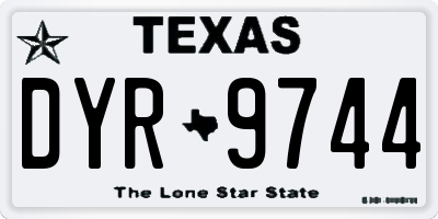 TX license plate DYR9744