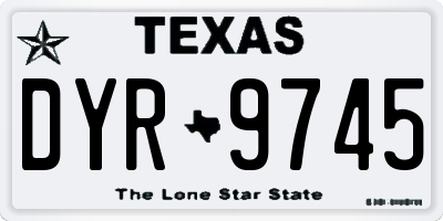 TX license plate DYR9745