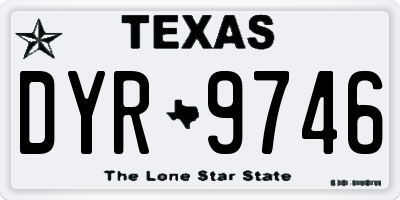 TX license plate DYR9746