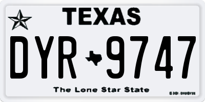 TX license plate DYR9747