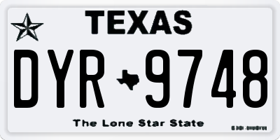 TX license plate DYR9748