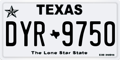 TX license plate DYR9750