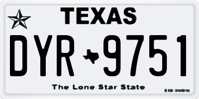 TX license plate DYR9751