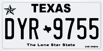 TX license plate DYR9755