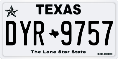 TX license plate DYR9757