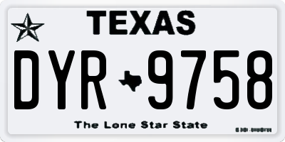 TX license plate DYR9758