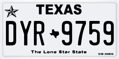 TX license plate DYR9759