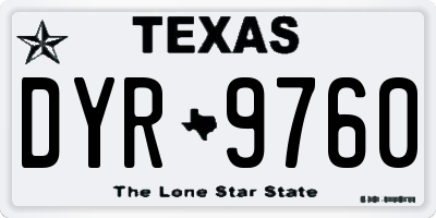 TX license plate DYR9760