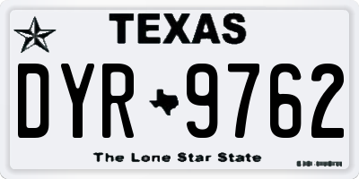 TX license plate DYR9762